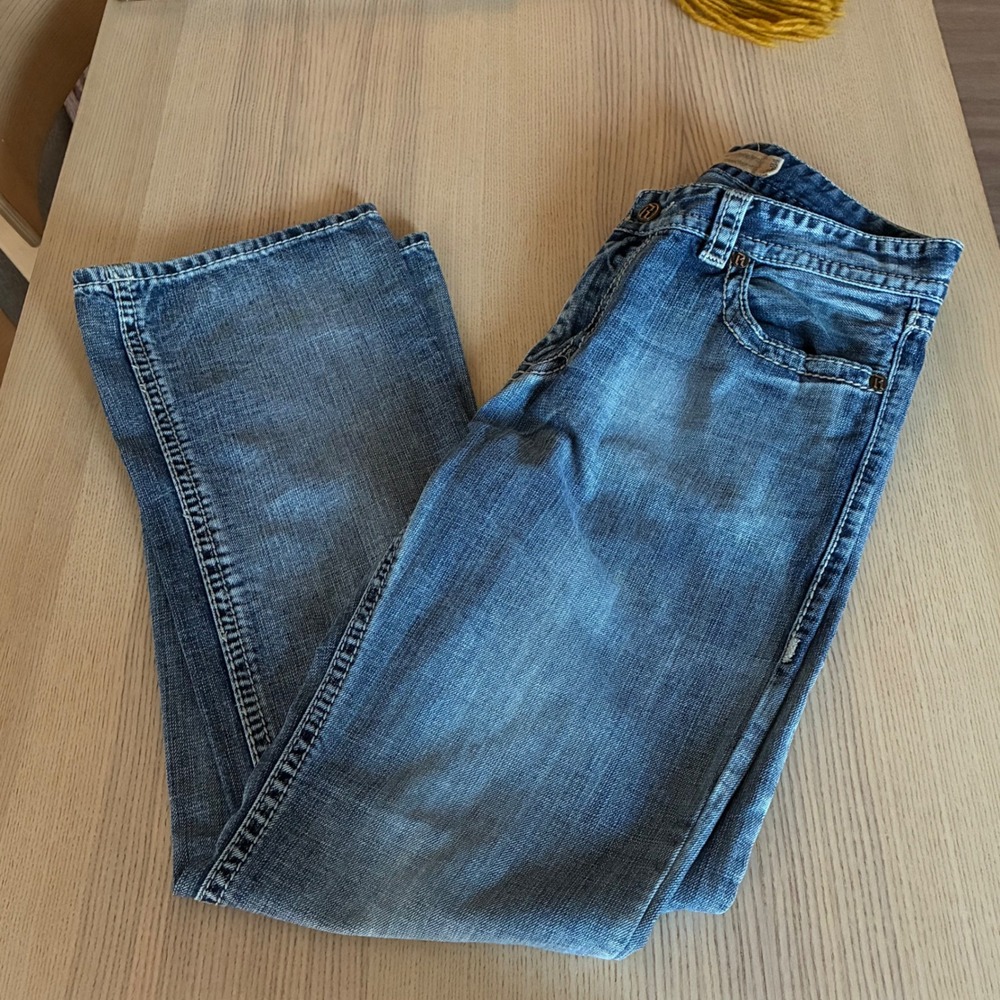Rock & Roll Cowboy Jeans Mens 36 Blue Double Barrel Relaxed Straight Distressed